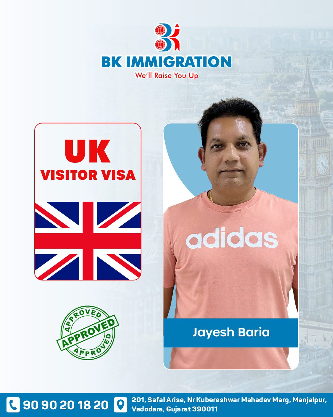 Uk visitor Visa approved at Bk immigration