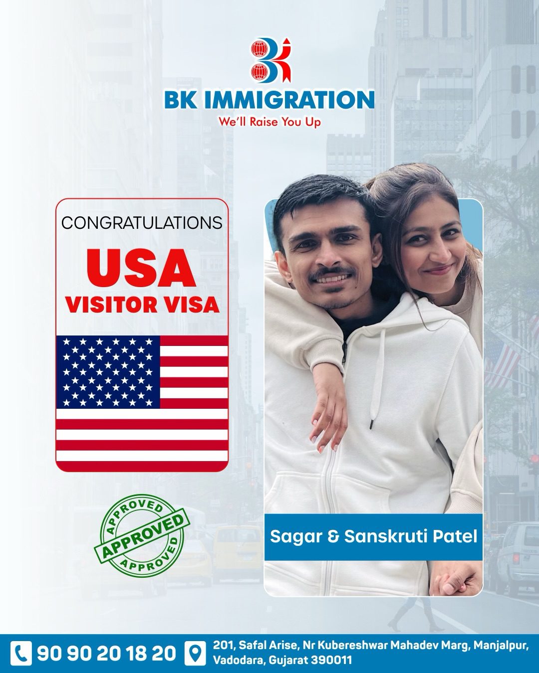 USA Visitor Visa approved at Bk immigration